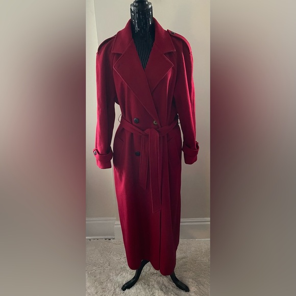Diana Charles Jackets & Blazers - DIANA CHARLES Elegant Red Wool Cashmere Blend Coat Size 11/12